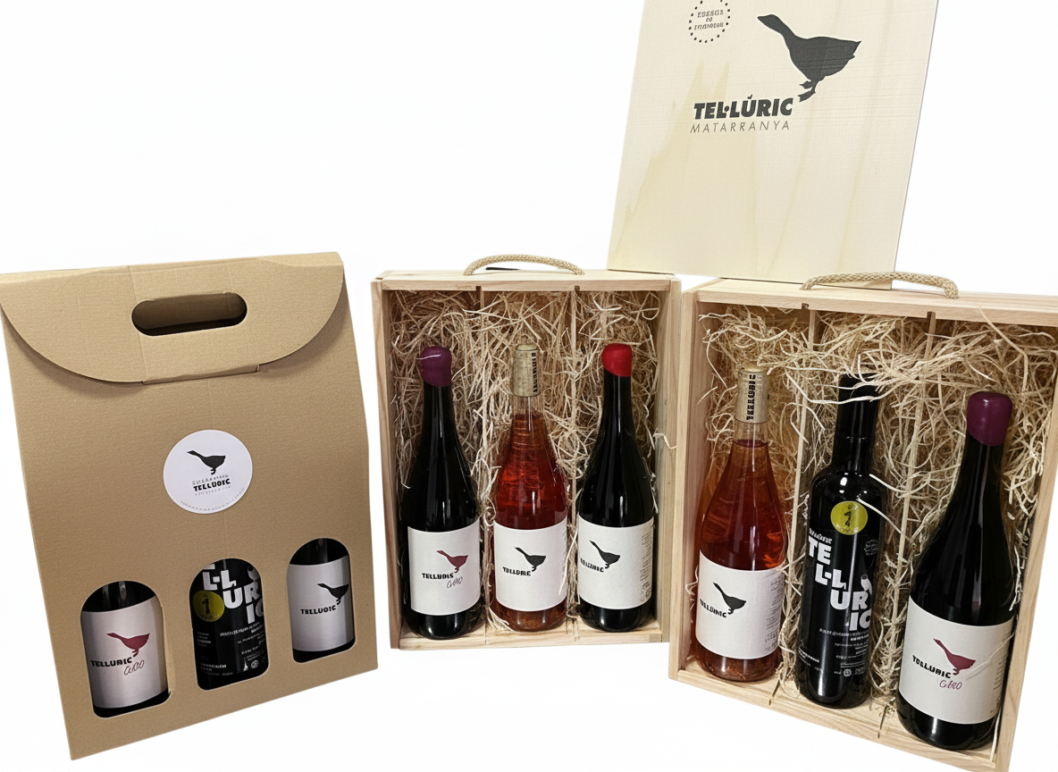 Caja de Madera para tres botellas